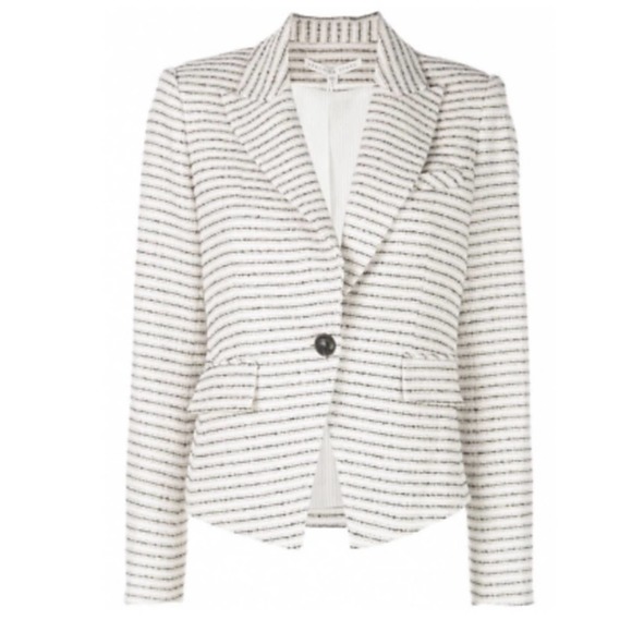 Veronica Beard White and Black Striped Blazer - Picture 14 of 16